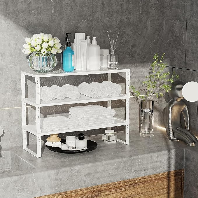Jojocross Expandable Cabinet Shelf Organizer Storage Spice Rack Shelves - Image 5