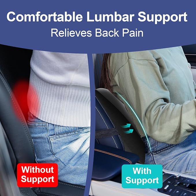 Cooling Lumbar Support Pillow for Car, Memory Foam Car Seat Back Support Pillow - Image 4