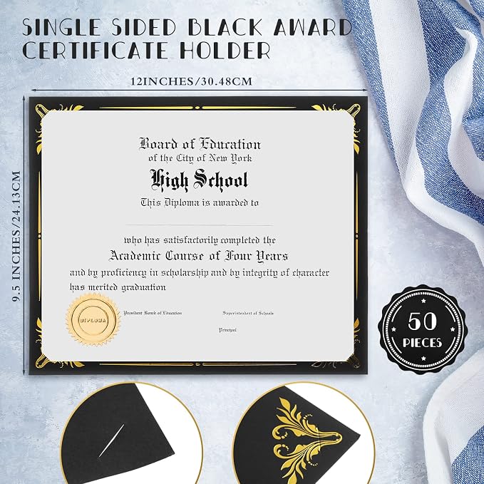 Fainne 50 Pcs Single Sided Certificate Holder Diploma Covers - Image 2