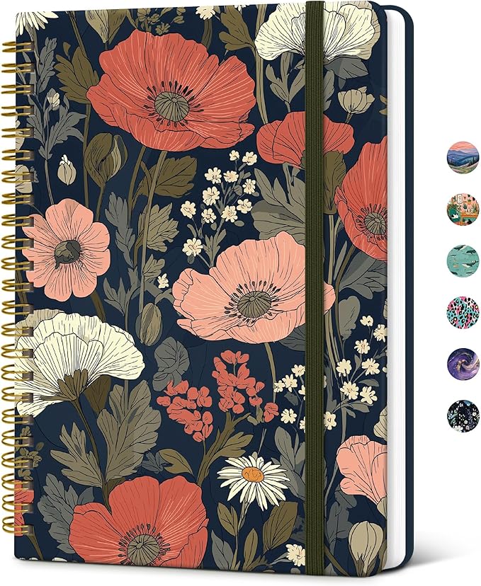 Taja Spiral Lined Journal for Women, Notebook for Work by Taja