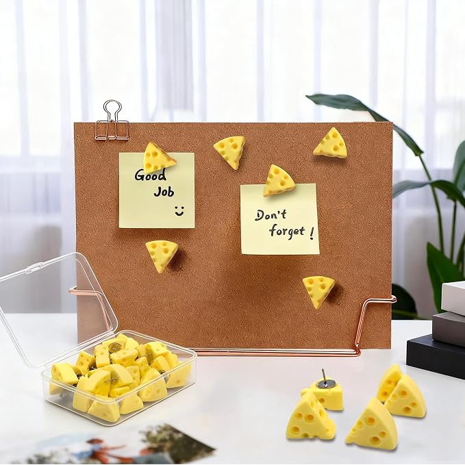 Cute Push Pins - 30Pcs Cheese-Shaped Decorative Fun Push Pins Thumb Tacks - Image 4
