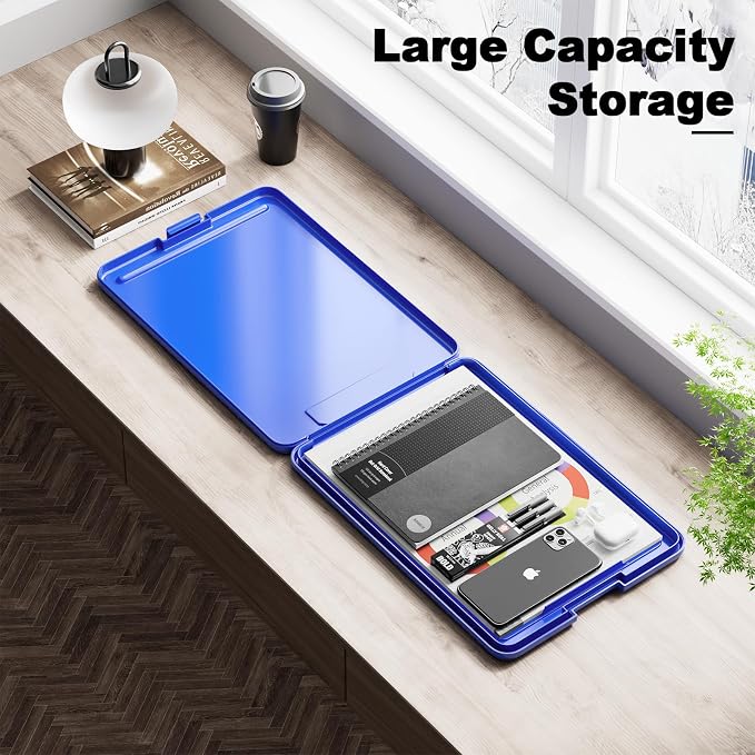 Hongri Clipboard with Storage, 8.5 x 11 Clip Board Foldable, Dark Blue | Bottom - Image 6