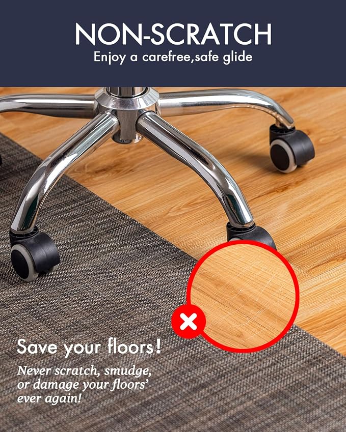 BARoyal Office Chair Mat for Hardwood Floor Under Desk Computer Rolling Chair - Image 2