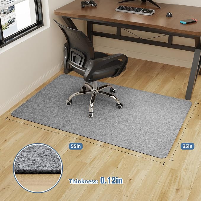 2 Pack Office Chair Mat for Hardwood Floor, Large Anti-Slip Floor Protector for - Image 3