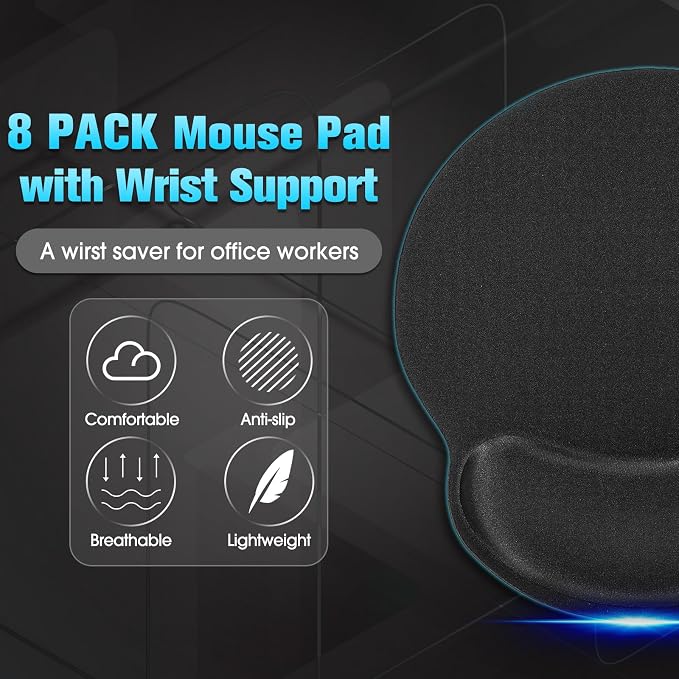 Yunsailing 8 Pack Ergonomic Mouse Pad - Image 2