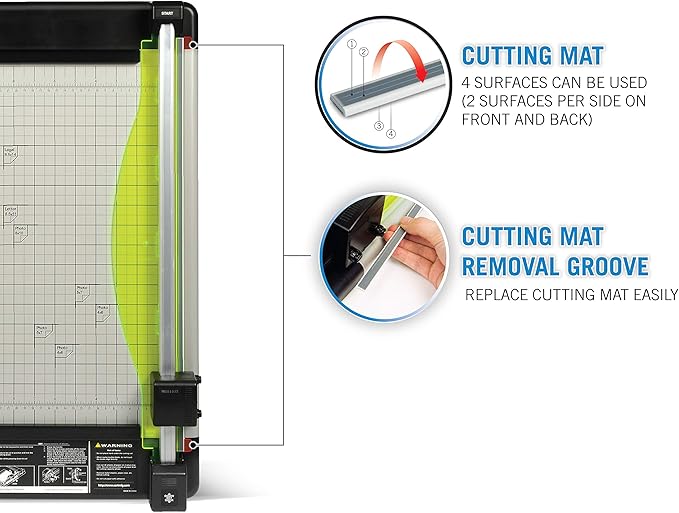 CARL Heavy Duty Rotary Paper Trimmer - 12238, Black/Silver, 18inch-DeskLoop Office