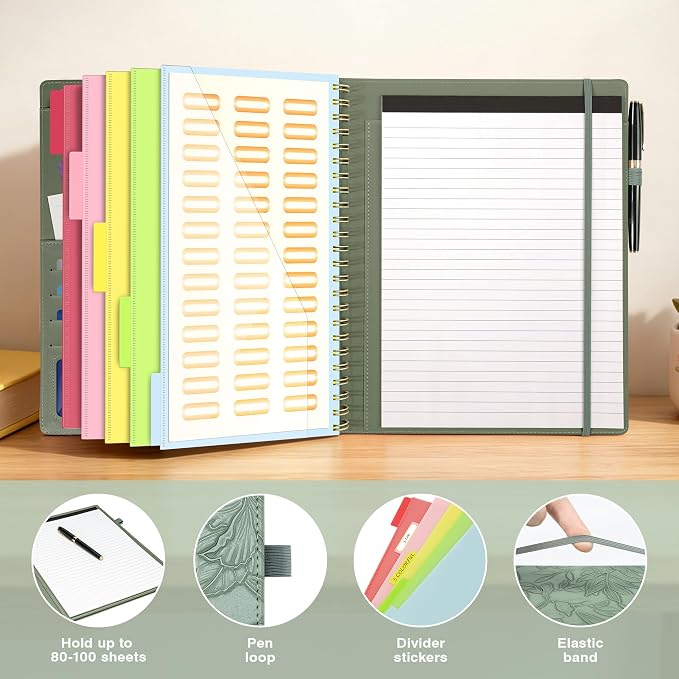 Clipboard with Storage for Men Women, Leather Padfolio Portfolio Organizer 5 - Image 6