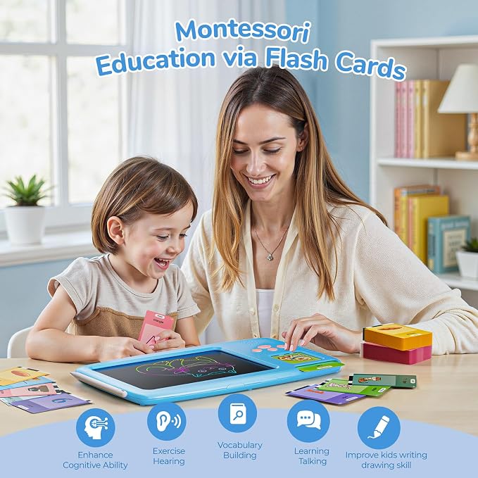 Talking Flash Cards for Toddlers: 2-in-1 LCD Writing Tablet - Image 2