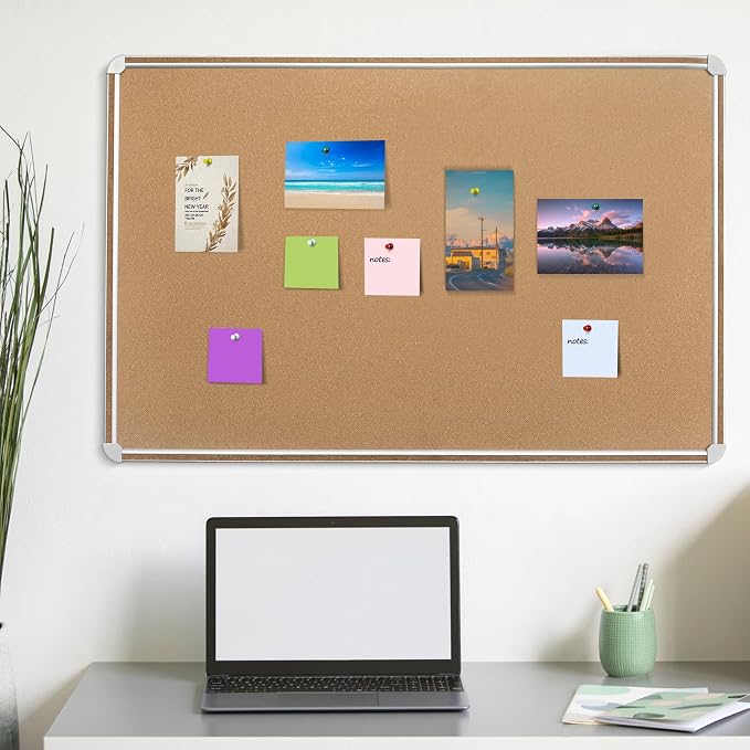 Cork Bulletin Board, 48 X 32 Inches Cork Strip Frame Message Vision Board - Image 8