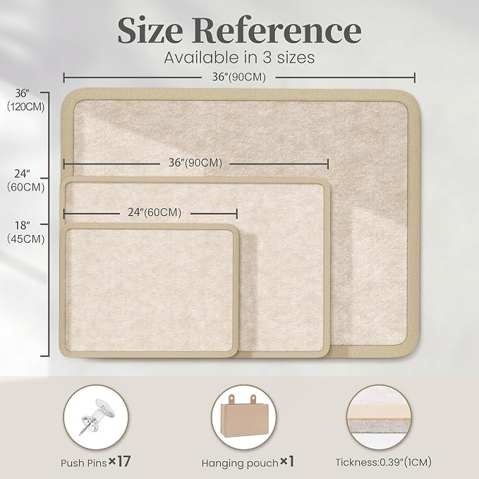 Bulletin Board Decorative Felt Foldable Vision Photo Pin Boards | 24 x 18 - Image 2