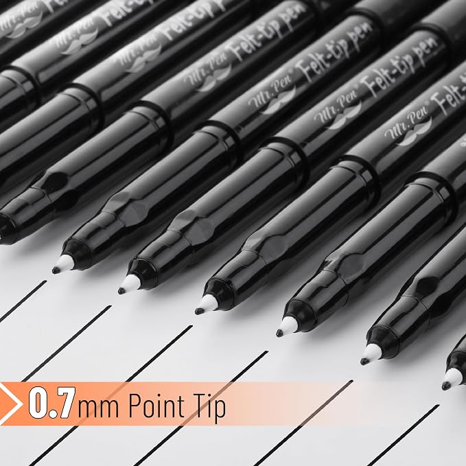 Mr. Pen- Felt Tip Pens, 12 Pack, 0.7 mm, Fast Dry | No Smear, Planner Markers - Image 4