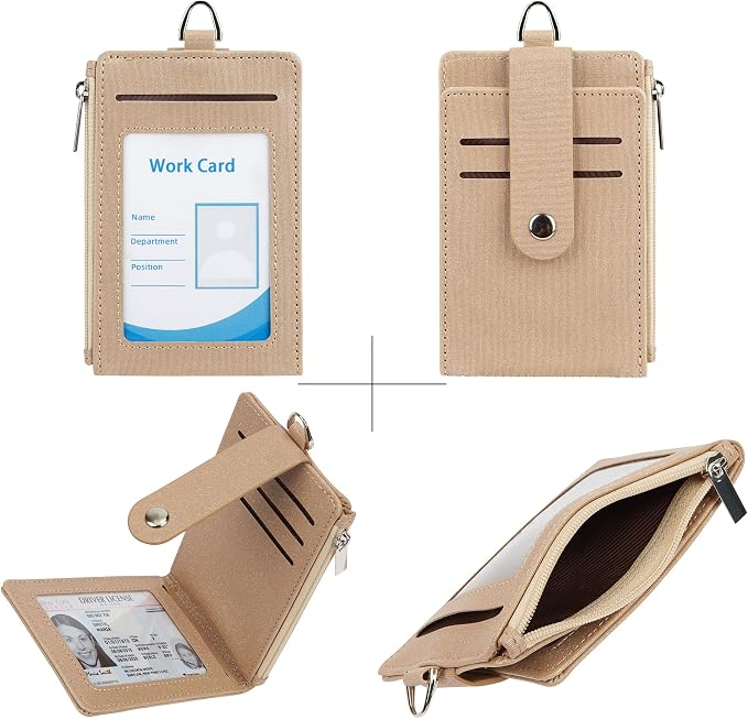 Women & Men Keychain Card Holder Case Zipper Slim Minimalist Front Pocket Wallet - Image 4