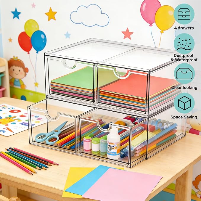 Prsildan Acrylic Storage Drawers Clear Makeup Organizer - Image 7