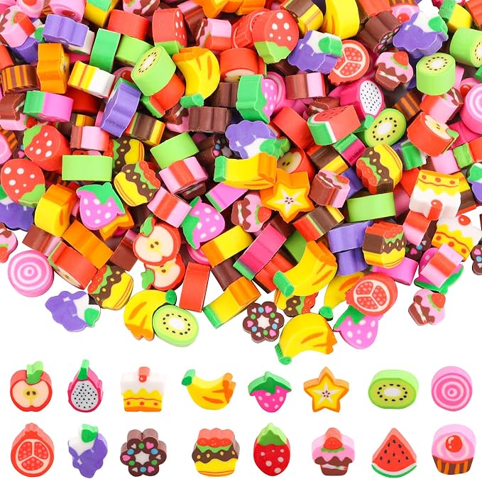 FOIMAS 300pcs Mini Cake Fruit Erasers by FOIMAS