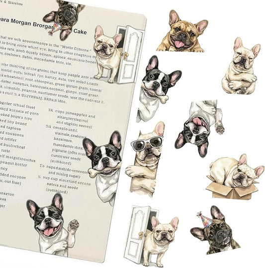 French Bulldog Magnetic Bookmarks Set of 8 – Cute Frenchie Page Clips by TheClover