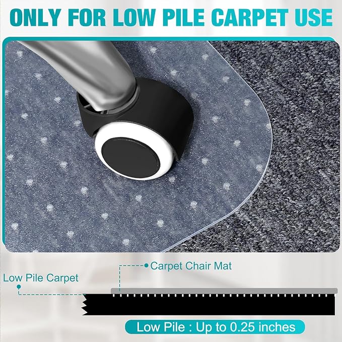 BesWin Office Chair Mat for Carpeted Floors, Easy Glide and Flat Without Curling - Image 4