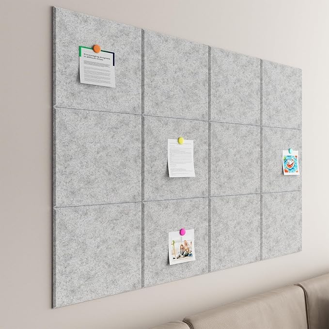 Felt Bulletin Board Tiles, Cork Board Alternative, 48 x 36 in | 0.35 in modular - Image 7