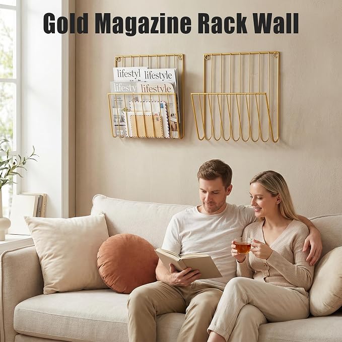 2-Pack Wall Magazine Rack, Magazine Holder Wall Mounted - Image 4