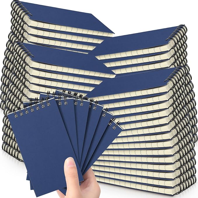 Tenceur 150 Pcs Pocket Notebook Small 3x5 Inch Dark Blue Color Top Spiral by Tenceur