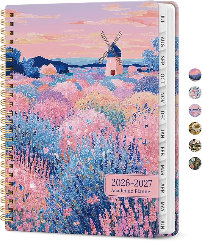 Planner 2026–2027, Academic Monthly Weekly Spiral Calendar, July 2026 – June by Taja