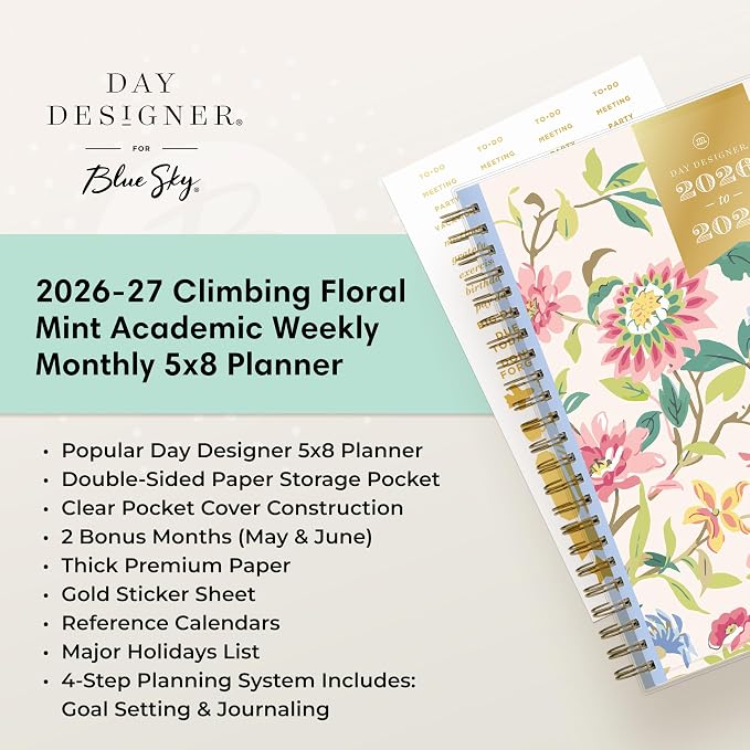 Blue Sky Day Designer 2026-2027 Weekly and Monthly Academic Year Planner - Image 9