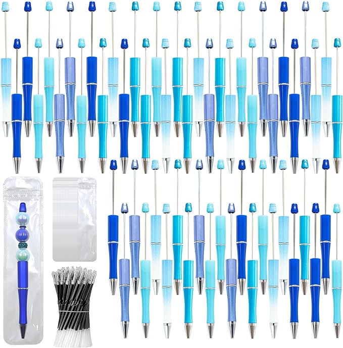 150 Pieces DIY Beadable Pen Kit – 50 Plastic Ballpoint Pens by DASTTUIS