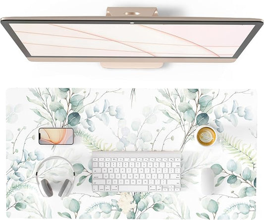 QIYI Large Mouse Pad for Desk, Cute Desk Mat for Desktop, Women Girls Green by QIYI