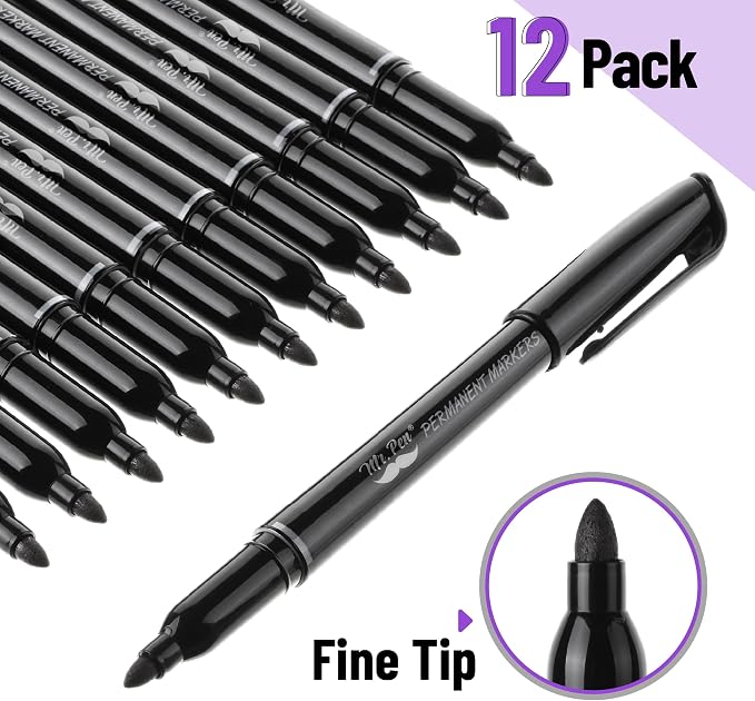 Mr. Pen- Permanent Markers, 12 Pack, Fine Tip - Image 2