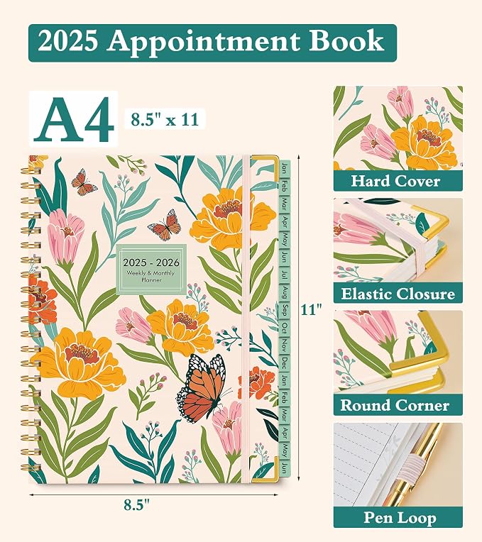 2026 Appointment Book, Hardcover Planner 12 Months Weekly and Monthly, 8.5"x11" - Image 4