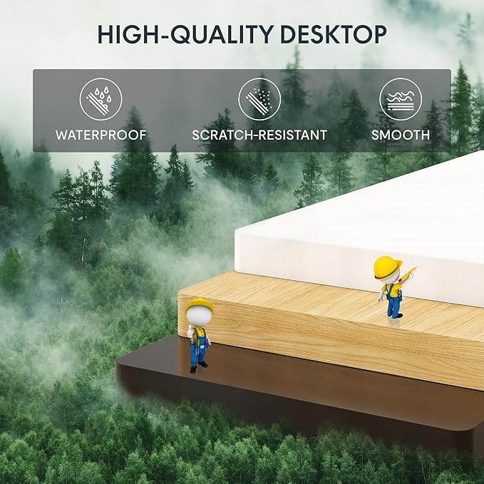 FLEXISPOT Standing Desk Electric Height Adjustable Desk with 40 x 24 Inch Splice Board, Home Office Computer Workstation, White Top + White Frame-DeskLoop Office