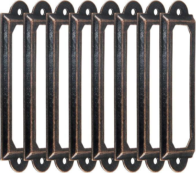 60pcs Metal Label Holder, Retro Red Bronze Metal Library Tags, File Drawer - Image 6
