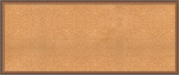 Amanti Art Natural Cork Board for Wall, 26x62 Vision Board with Bronze Frame, Oversize Corkboard Office Decor for Home Organization, Modern Corkboard Pinboard to Display Items for Home Organization-DeskLoop Office