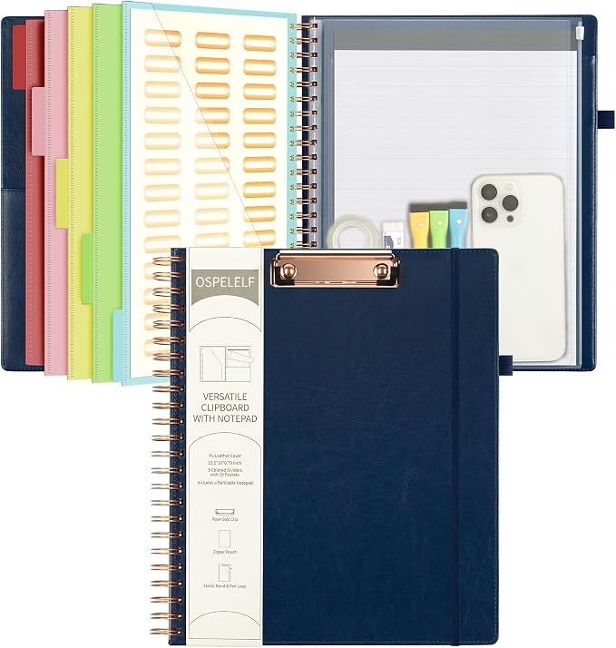 Ospelelf Leather Clipboard Folio by OspelelfOfficeSupplies