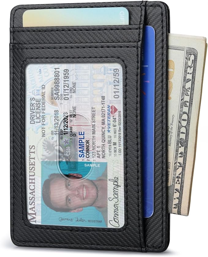 Buffway Slim Minimalist Front Pocket RFID Blocking Leather Wallets - Image 2