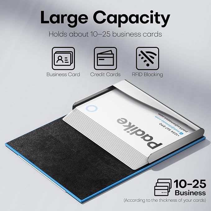 Padike Business Card Holder, Business Card Case Professional PU Leather & - Image 2