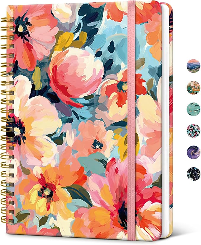 Taja Spiral Lined Journal for Women, Notebook for Work by Taja