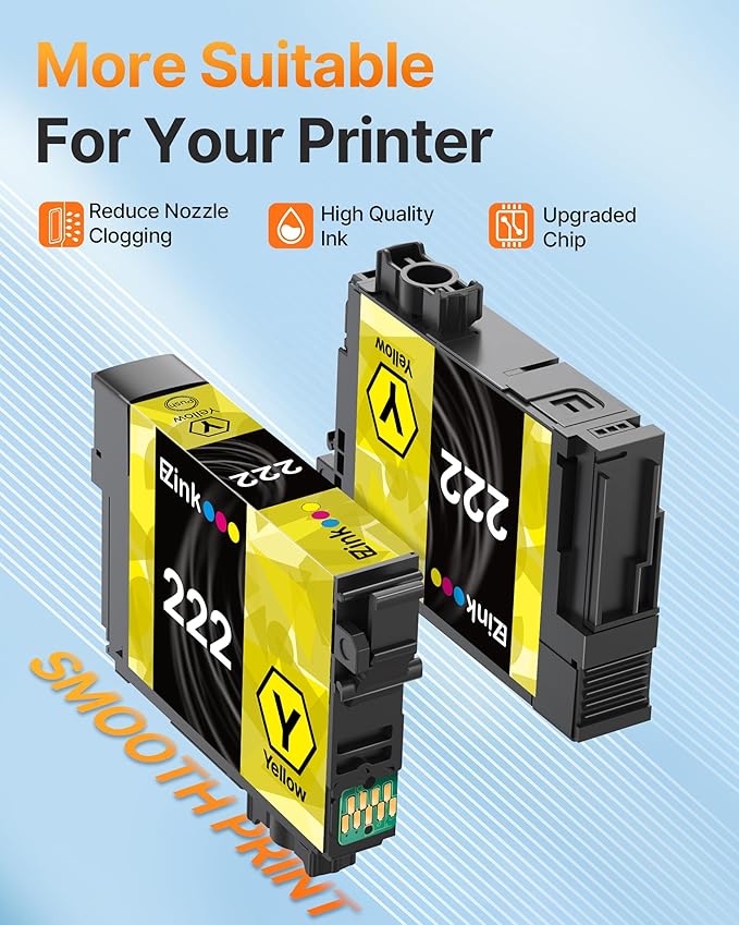 E-Z Ink Remanufactured for Epson 222 222XL Ink Cartridges Combo Pack High Yield Work for Workforce WF-2960, Expression Home XP-5200 Printer (Black, Cyan, Magenta, Yellow)-DeskLoop Office