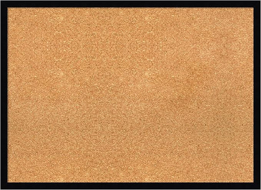 Amanti Art Natural Cork Board for Wall, 21x29 Vision Board with Black Wood Frame, Medium Corkboard Office Decor for Home Organization, Modern Contemporary Corkboard Pinboard to display items for home-DeskLoop Office