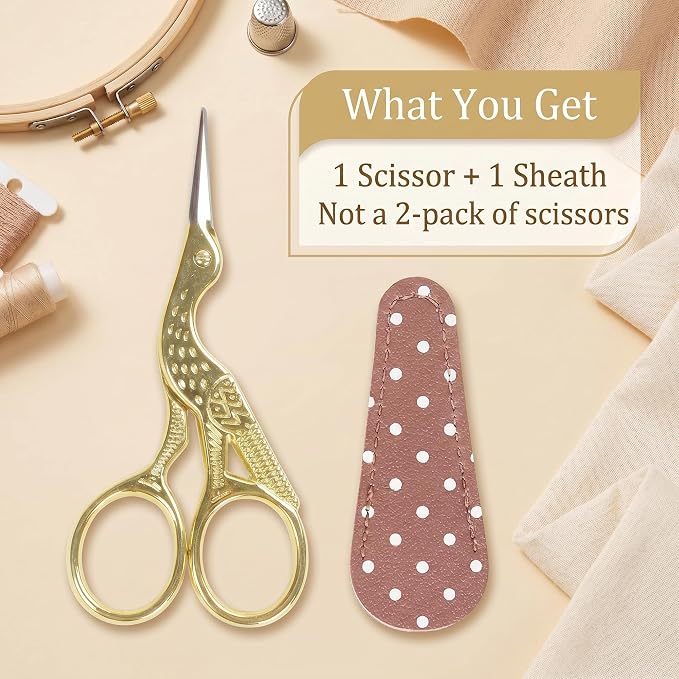 BIHRTC 3.6inch Little Embroidery Scissors Sharp Stainless Steel Tip Cross - Image 7