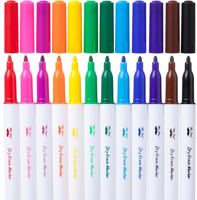 Mr. Pen- Dry Erase Markers, 12 Pack, Fine Tip | Dry Erase Whiteboard Markers - Image 7