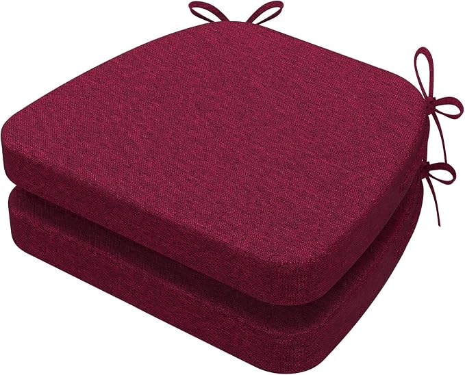 AAAAAcessories D-Shaped Chair Cushions, Machine-Washable Cover, Wine Red by AAAAAcessories