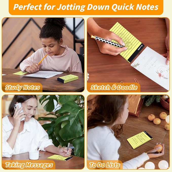 Oleitodh 3x5 Notepads – 48 Pack Yellow Memo Pads Small Writing Pads - Image 7