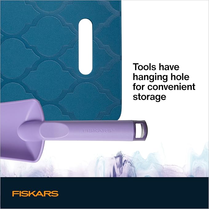 Fiskars 3-Piece Gardening Set, Explore Collection Hand Tools and Kneeler - Image 4