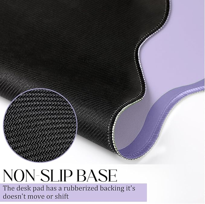 Hahafelt Scalloped Desk Mat Large Desk Pad Cute Coquette Table Mat Back to - Image 2