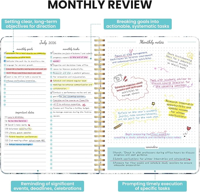Monthly Planner 2026-2027, Aesthetic 2 Year Months Planner Calendar, 18-Months - Image 3