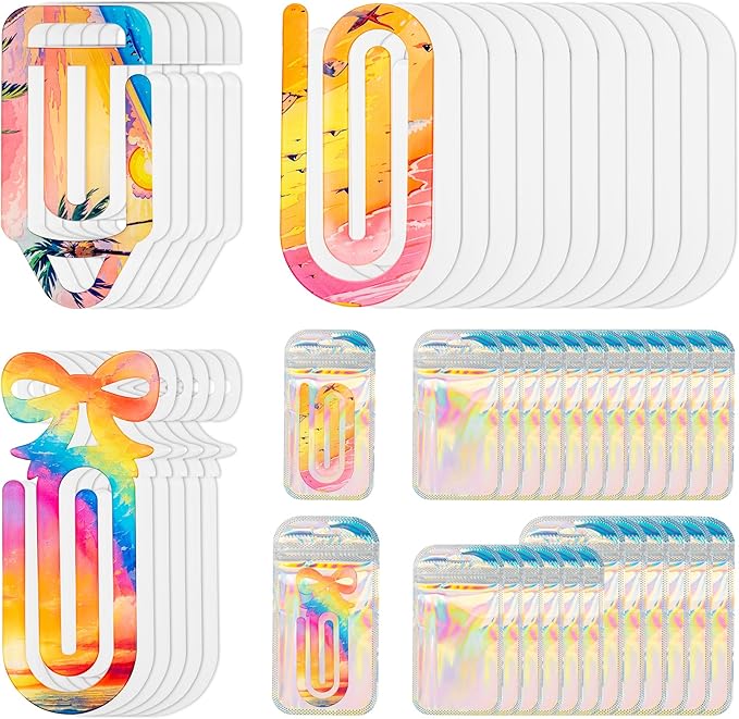 48 Pack Acrylic Sublimation Paper Clips Blanks, Home Office School Supplies by Sandure