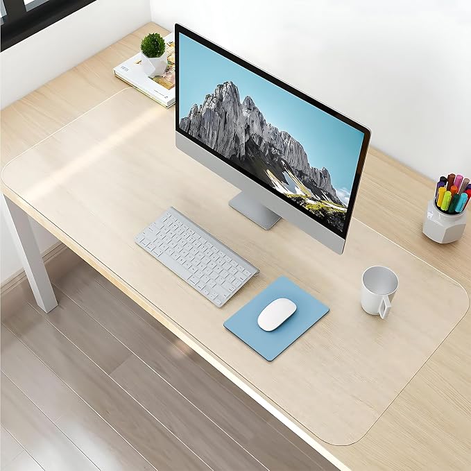 NATRKE Clear Desk Mat Pad, 35.4"x15.7" Large Transparent Computer Desk Mat by NATRKE