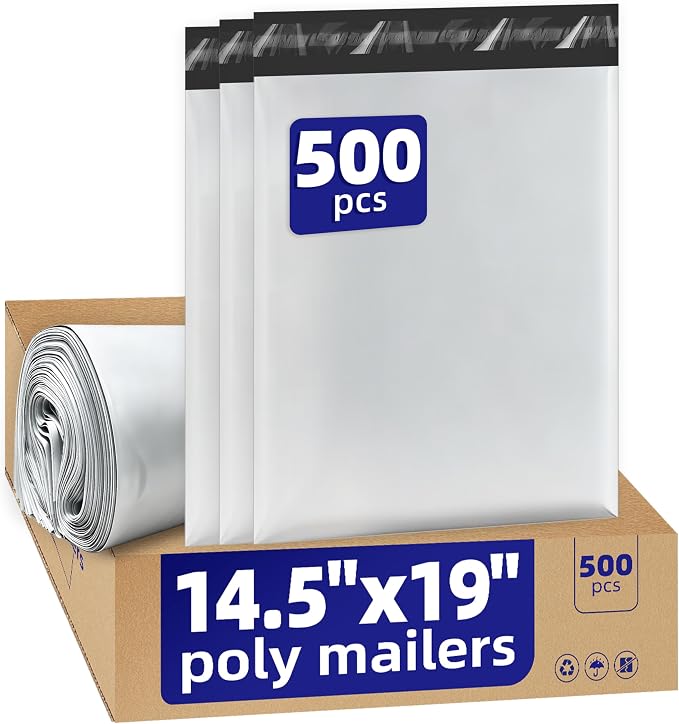 500pcs Poly Mailers 14.5x19 For Ecommerce Shipping, Online Retail Packaging by WeenonAudio