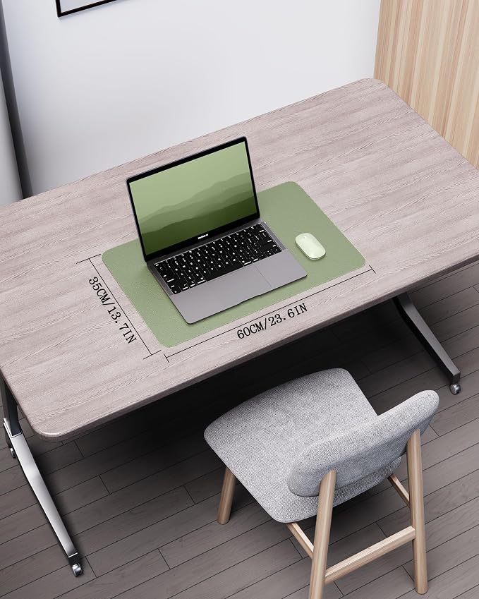 YSAGi Double-Sided Desk Pad, 23.6"x13.7"Leather Desk Mat, Eco Cork Desk Pad - Image 5