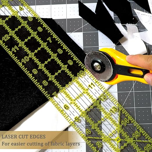 Acrylic Quilters Ruler, Sewing Ruler, 3-Inch by 17-Inch, Non Slip Rings 15 - Image 6